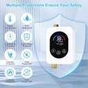 Aottop Electric Tankless Water Heater 3000W - Instant Hot Water Under Sink with Remote Control & Digital Display, Portable Mini On Demand for RV, Kitchen, Bathroom