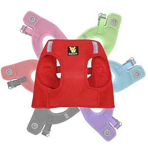 EcoBark Step in Dog Harness EcoFriendly Teacup Dog Harnesses for XXS Dogs Reflective and Adjustable Mini Body Halter Vest Tiny Soft Mesh Toy Breed Harness (Red, XXXS)