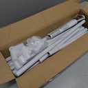 AIKASY Full Size Canopy Bed Frame with Outer Support, Thickened Metal Poles & Four Corner Brackets, Compatible with Metal/Wood Base for Bedroom Decor (White)