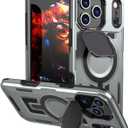 Designed for iPhone 17 Pro Max Case, Full Camera Protection, Built-in Invisible Kickstand, Heavy Duty Rugged Case with Dual-Layer Shockproof, Wireless Charging Compatible (Gray)