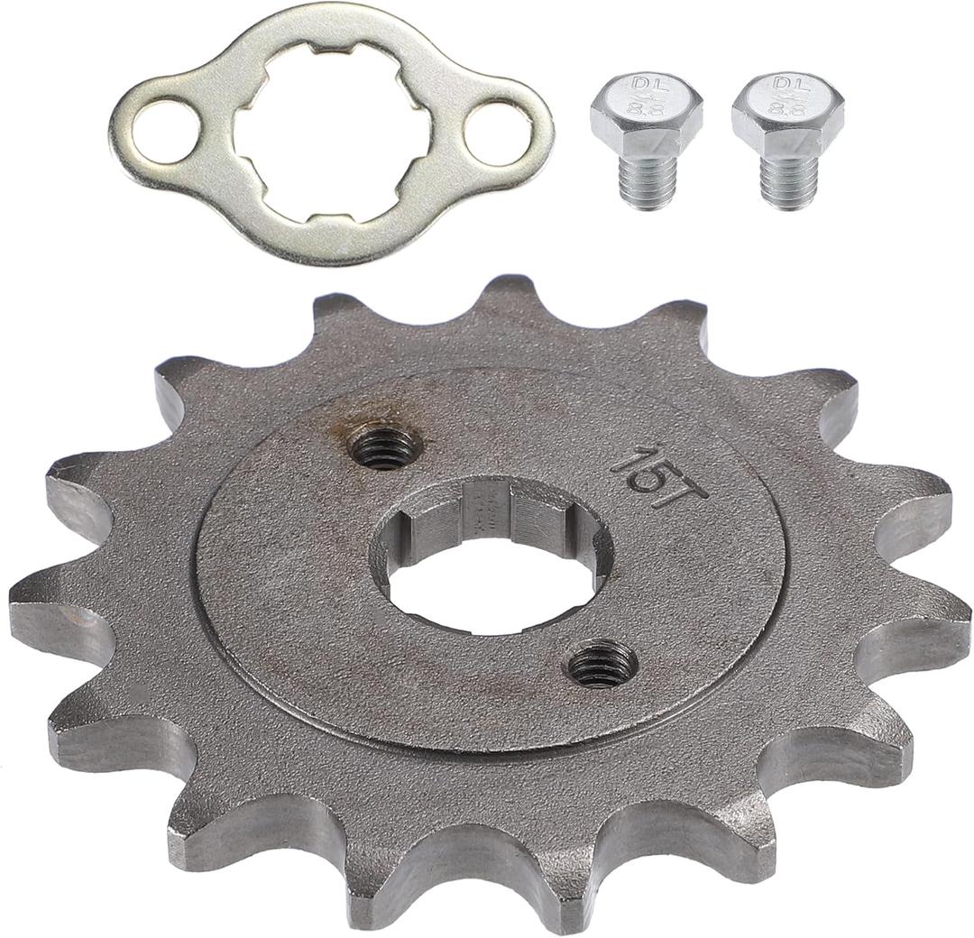 X AUTOHAUX 1 Set 520 Style 15 Teeth 20mm ID Motorcycle Front Engine Sprocket Fit for 50cc 70cc 110cc 125cc Motorcycle Dirt Pit Bike Mini Bike ATV Go Kart Quad
