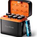 8-Pack Rechargeable Lithium aa Batteries with Charger, 1.5V Constant Output, 3400mWh High Capacity, 8-Slot Double A Li-ion Charger with Smart Charging, Multiple Charging Protections