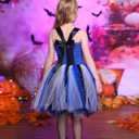 Girls Halloween Costume Rabbit Police Tutu Dress with Headband Police Officer Cosplay Costume Birthday Party Outfits (4-5 Years, Blue Black)