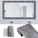 32.8Ft Gray Wood Grain PVC Wallpaper Border, Removable Waterproof Mirror Border Peel and Stick,Bathroom Mirror Frame Border (1.97inch) (2" x 397")
