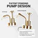 Molimoli Coffee Syrup Dispenser for Coffee Bar, Coffee Pump Dispenser, Glass Syrup Bottle w. Pump, 11.8 oz 350 ml, Set of 2, Gold Upgraded Pump
