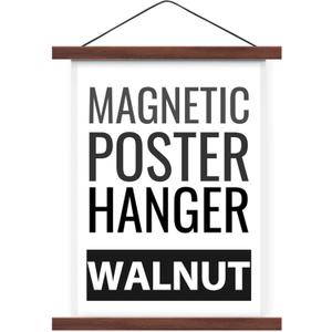 Magnetic Poster Hanger Frame for 20x30 20x28 20x20 Movie Music Posters Wall Art,Walnut Wood Picture Frames for Canvas Diamond Map Decor, Living Room Calendar Banner Tapestry Photo Hanging Stand