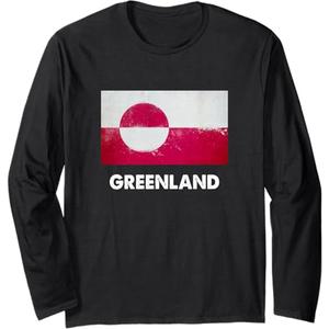 Greenlander Greenland Flag Long Sleeve TShirt, XL 