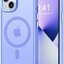 Thomo Strong Magnetic for iPhone 13 Case & iPhone 14 Case [Compatible with Magsafe] Translucent Matte Slim Shockproof Women Girl Anti-Fingerprint Protective Case for iPhone 14/13 6.1", Light Purple Pack of 2