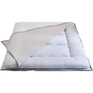 Futon Mattress Cover, Plush Japanese Floor Mattress Cover with Zipper, Machine Washable (Grey, Full)