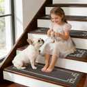 BEQHAUSE Stair Treads for Wooden Steps Non Slip Washable 15Pack Carpet Stair Treads with Reusable Residue Free Backing Soft Polyester Stair Rugs Indoor for Kids Elders and Dogs 9x28,Brown