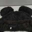 Cute Plush Faux Fur Animal Critter Hat Cap with Ear Flaps Fuzzy Bear Hat Soft Warm Winter Hats Beanie for Adults Women Girls (Large, Black)