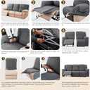 Gennia Recliner Sofa Covers 5 Pieces, Waterproof Sectional Couch Cover Stretch 3 Seat Reclining Couch Cover Soft Sofa Slipcover with Elastic Bottom Furniture Protector for Kis, Pets (Beige)