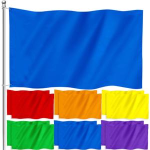 Boao 12 Pcs 3x5 Foot Solid Color Flag Plain Color Blank Flags DIY Banner Polyester Double Stitched Blank Banner with Grommets for DIY Garden Backyard Playground Decoration (Multicolor)