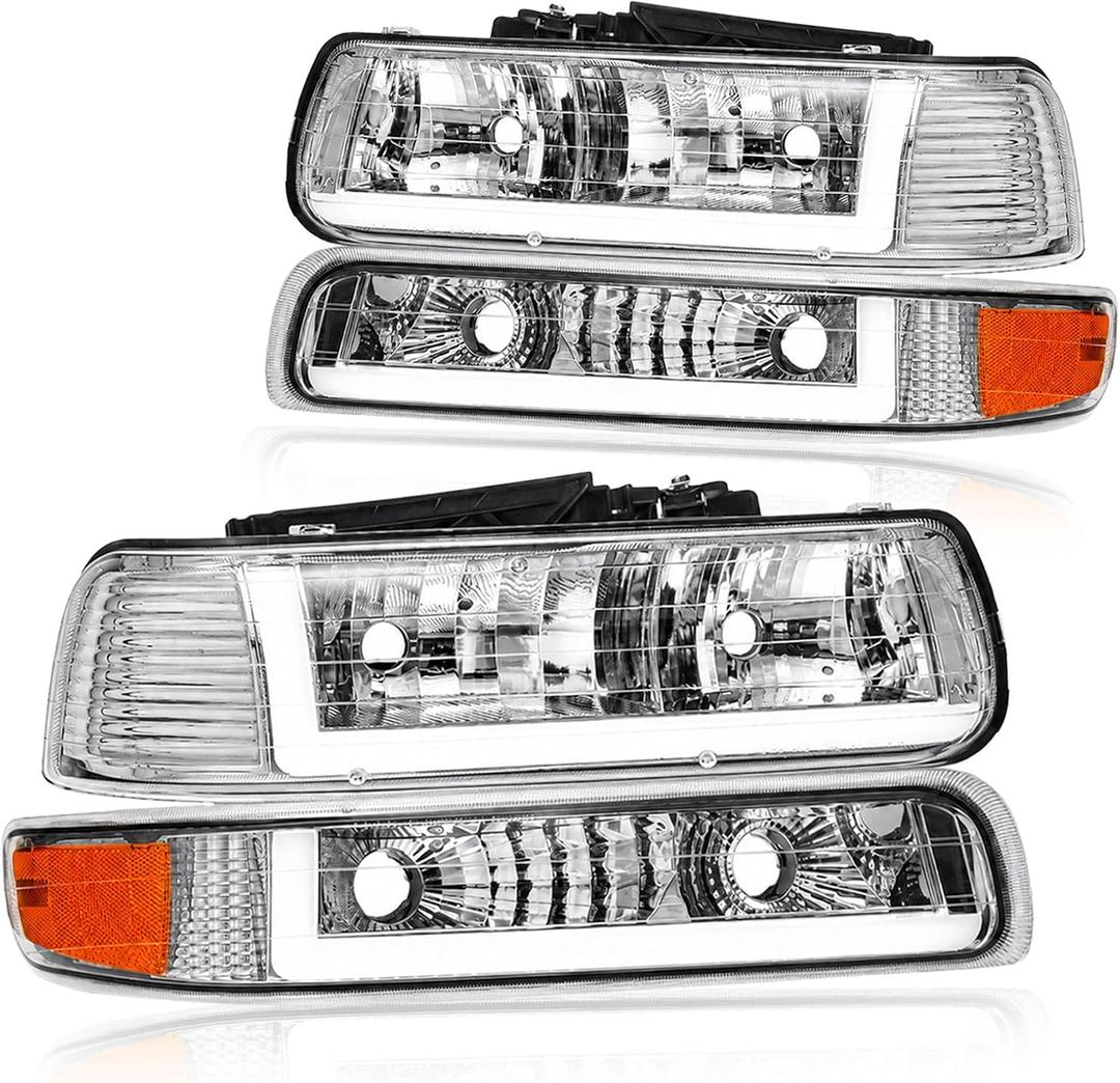 LED DRL Headlight for 1999-2002 Chevy Silverado 2000-2006 Tahoe