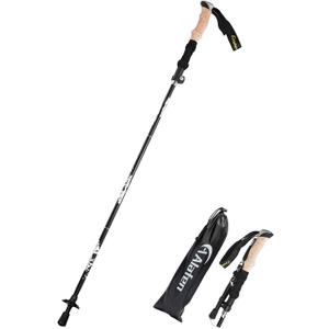 A ALAFEN Lightweight Collapsible Trekking Pole - 7075 Aluminum Adjustable Walking Stick for Hiking & Travel, Foldable Quick-Lock Design, Single Pole for Adults & Seniors, Fits 5'1" - 6'2", Black