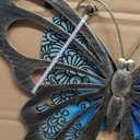LIFFY Metal Butterfly Wall Decor,2Pack 12" Glass Butterfly Outdoor Wall Art Sculptures,Hanging Garden Decor Outside for Home,Yard,Fence,Patio