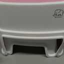 Pink Toddler Step Stool for Toilet, Two Step Stool for Kids Bathroom with Handle for Potty Training, Non-Slip Girls Small Heavy Duty Plastic Stool for Sink Bed Kitchen Counter (White-Pink)