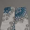 CaliTime Throw Pillow Covers Pack of 2 Cozy Fleece Mandala Dahlia Floral Medallion Compass Style Cushion Cases for Couch Bed Sofa Farmhouse Decoration 22 X 22 Inches Teal Grey