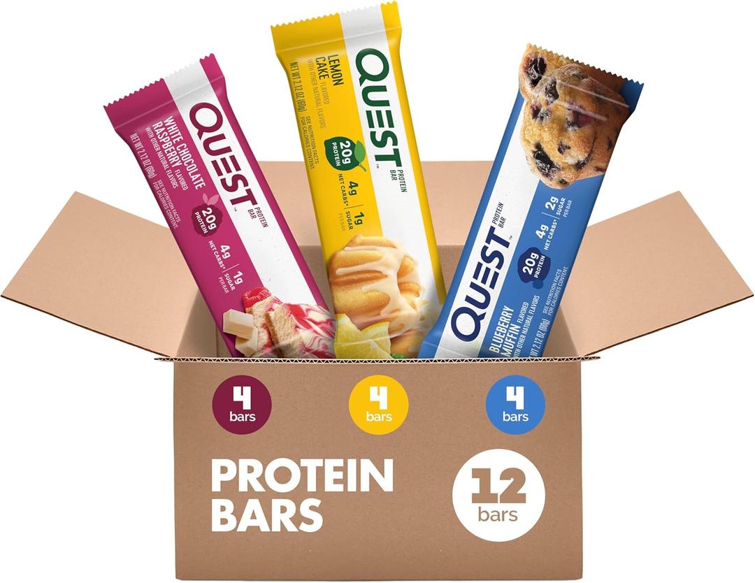Quest Nutrition Fruit Flavored Variety Pack Protein Bars, High Protein, Low Carb, Gluten Free, Keto Friendly, 12 Count, Best By 07/25/2026