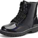 firelli Kids Ankle Boots Boys Girls Side Zipper Lace Up Work Boots 5