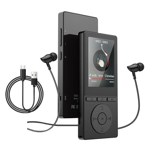 64GB MP3 Player with Bluetooth 5.3, Music Player with HiFi Sound for Sports Runners, 2.4" Screen MP3 Player Built in HD Speaker Voice Recorder FM Radio E-Book, Expanded Up to 128GB, Earphone Included