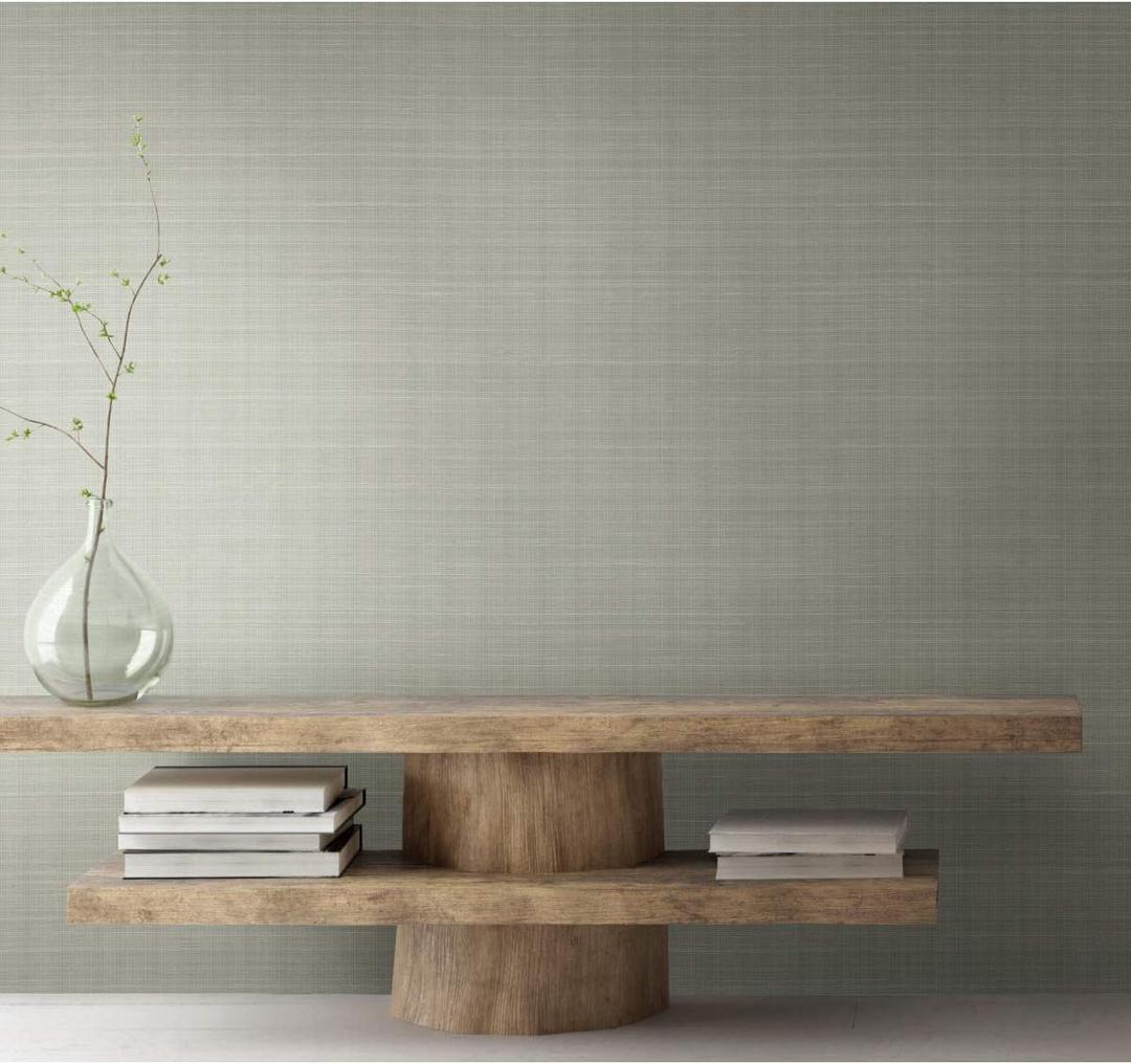 York Wallcoverings PSW1182RL Laguna Abaca Grey Premium Peel and Stick Wallpaper (Gray)