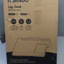 HUANUO Lap Desk - Fits up to 17 inches Laptop Desk, Built in Mouse Pad & Wrist Pad for Notebook, Laptop, Tablet, Lap Stand with Tablet, Pen & Phone Holder (Wood Grain) (Light Brown Woodgrain)