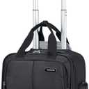 Hanke 16 Inch Underseat Carry On Luggage With Wheels, Small Rolling Suitcase Lightweight Under Seat Carry On Bag, Airline Approved Personal Item Overnight Softside Travel Luggage Bag,Black