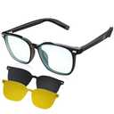 Smart Bluetooth Glasses for Men & Women, Magnetic Lenses 3-in-1(Blue Light Blocking/UV400/Night Vision), Auto On/Off, Call/Music, IP65 Waterproof, Wireless Audio Stylish Eyewear for Driving/Working