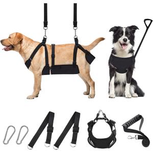2 IN 1 Dog Grooming Hammock with Multifunction Leash, No-Pull Harness, Adjustable Loop/Leash and Stainless Hooks, for Large Size Cat/Dog (XL)