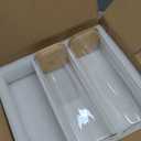 Glass Food Storage Jars 76 oz Set of 3,Glass Storage Containers Clear Glass Food Canister with Bamboo Lid Airtight For Serving Tea, Coffee, Flour, Sugar, Candy, Cookie, Spice and More (Square)