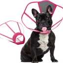 Clear Dog Cone, Elizabethan Collar for Dogs to Stop Licking, Plastic Pet E-Collar Alternative After Surgery, Adjustable Dog Recovery Cone for Wound Healing (M)
