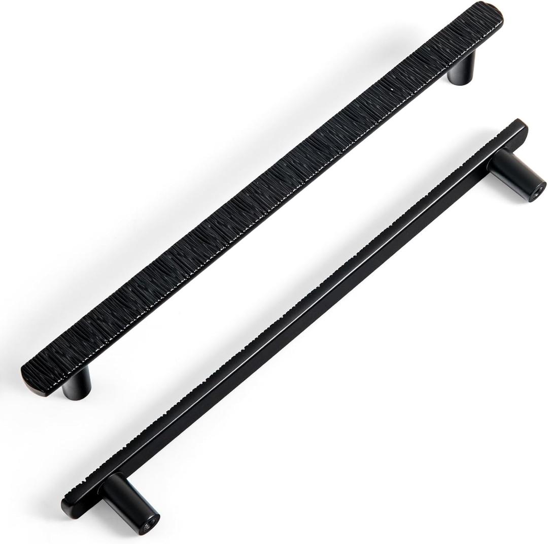 Goo-Ki 7-1/2 Inch192mm Hole Centers Luxurious & Sturdy Zinc Alloy Cabinet Handls,Matt Black Cabinet Pulls for Kitchen,Drawer,Cupboard & Wardrobe,6 Pack