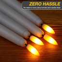 Tuanse 20 Pcs Flickering Flameless Taper Candles Bulk LED Battery Operated Realistic Flame Effect with Remote & Timer Safe No Fire Wax Drip Candles for Wedding Church Home Decor (9.65", White)