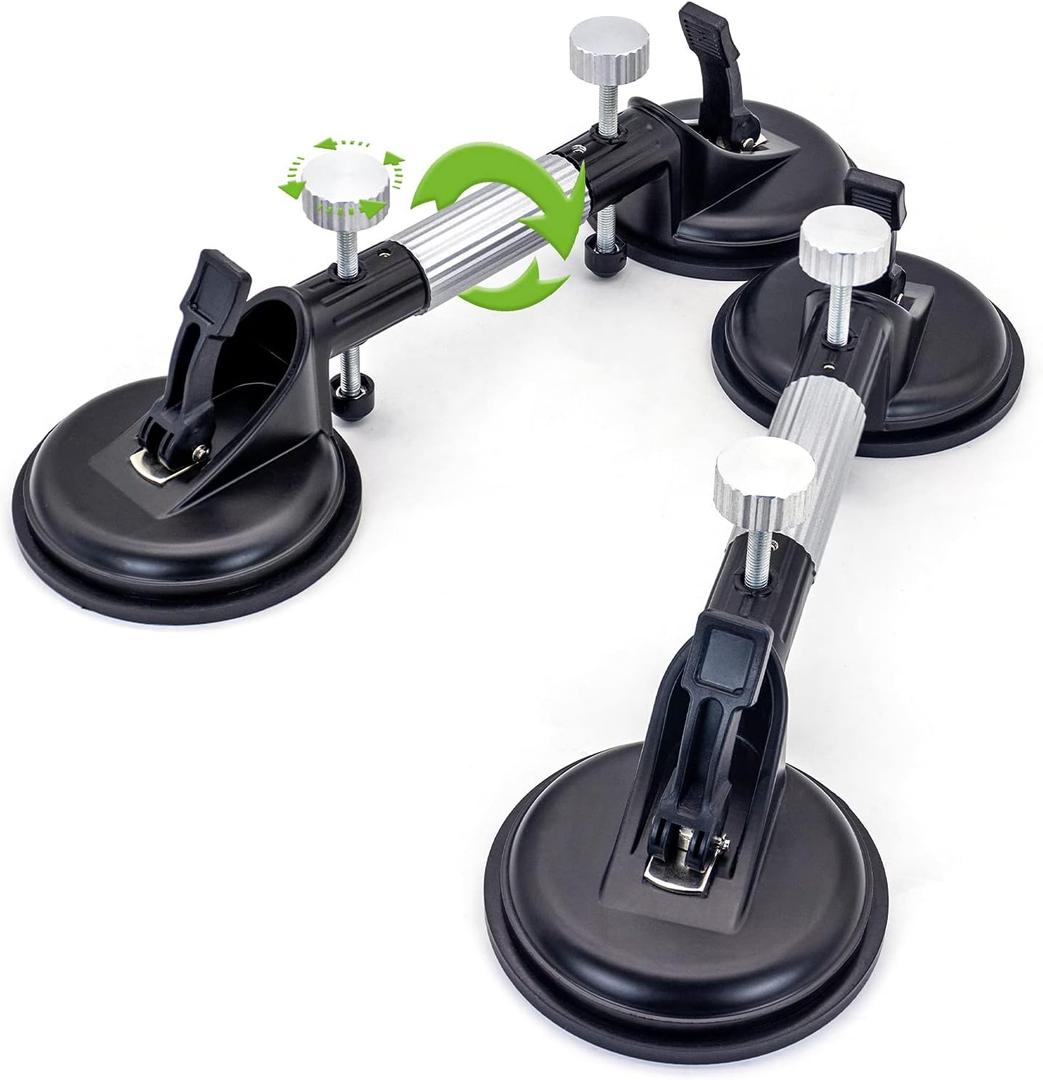 2PCS 6Inch Adjustable Granite Seam Setter Tile Suction Cup for Stone Seam Joining and Leveling Professional Countertop Installation Tool for Granite Stone Marble Slab Glass