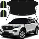 Windshield Cover for Ice and Snow, Car Windshield Snow Cover, Thicken Windshield Frost Cover Waterproof Windshield Snow Ice Cover with Side Mirrors Cover for Most Cars SUVs and Vans (63"x 47")