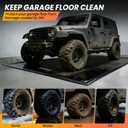 Garage Floor Mat, 8'6''x22' Heavy Duty 1.2inch Thick Containment Mats, Waterproof PVC Matwith High Elastic Sponge Column, Non-Slip Surface, Parking Mat with a Squeegee