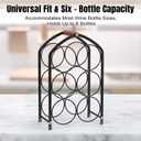 Small Wine Racks Countertop. Stylish Wine Holder Countertop with Modern Arched 6-Bottle Metal Wine Rack Design.Wood Handle.Effortless Assembly, Perfect for Cabinet,Bar &Kitchen (Black)