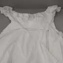 LYANER Women's Tie Back Off Shoulder Wrap Layer Ruffle Short Sleeve Mini Dress,No size