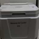 35 QT (33 L) Electric Cooler & Warmer, Portable Car Refrigerator With Automatic Locking Handle, 12V Car Cooler for Vehicle & Trucks, 110V AC Home Power Cord, Plug In Coolers, Grey