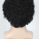Linfairy Short 80's Costumes Men's Disco Dirt Bag Wig & Moustache Halloween Cosplay Costume Curly Black Wig