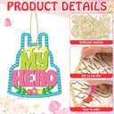 Wovnet 48 Pcs Mother's Day Craft Kits Make You Own Mother's Day Wood Craft Kit DIY Coloring Wooden Art and Crafts with Gem Stickers for Mom's Birthday Gifts Party Decoration Hanging Ornaments