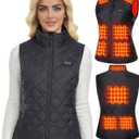 Topdot Heated Vest Women with Battery Pack 16000mAh 7.4V, Heated Vest for Women with 10-Heated Zones for Outdoor Work (Small, Black)