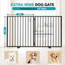 Snagle Paw Extra Wide Dog Gate,Free Standing Dog Fence with Door, Up to 52 Inch Wide Pet Gate with Support Feet for Stairs, Hallways, Doorways, Yard (Black, 2 Panels)