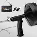 50 FT Drain Snake Auger - Flexible & Powerful Snake Drain Hair Remover Tool, for Kitchen, Shower & All Drains - Manual or Drill-Powered with Gloves, Storage Bag (Black)