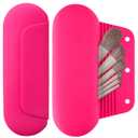 Silicone Makeup Brush Holder Travel Cosmetic BagSoft Portable Cosmetic Face Brushes Holder with Upgrade Anti-Fall Out Magnetic Closure, Large Travel Makeup Brush Case - Babbie Pink