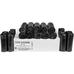 Aluf Plastics High Density Trash Bags, 10 Gallon, 1000 Count, 8 Micron (eq), 24" x 24", Black, for Bathroom, Office, Industrial, Commercial, Janitorial, Municipal, Recycling