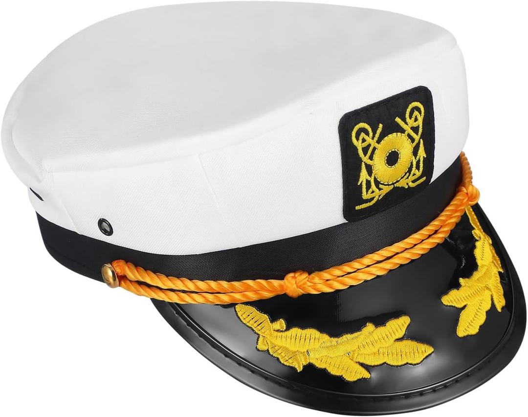 GALPADA Captain Hat Sailor Hat for Men Women: Adjustable Yacht Cap Boat Cap, Nautical Navy Costume Accessories For Cosplay Party