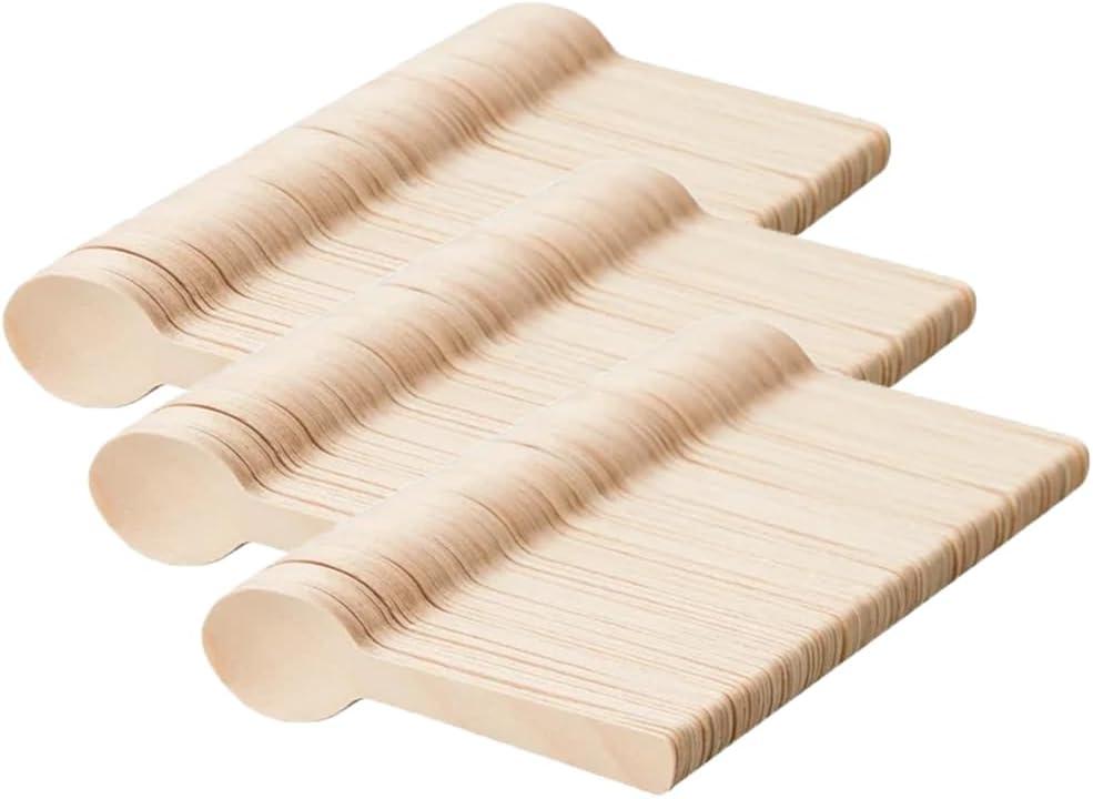 300 Pcs mini wooden spoons 4-inch length,natural birch wood biodegradable utensils cutlery,mini wooden spoons for home or outdoor party., Wood color