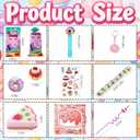 194PCS Candy House Favors- Candy Bag, Dessert Bubble Stick, Donut Keychain, Cake Mini Car,Temporary Tattoo Stickers, Cake Resin Decoration, Bracelet, Ice Cream Straw, Birthday, Festival Celebrations